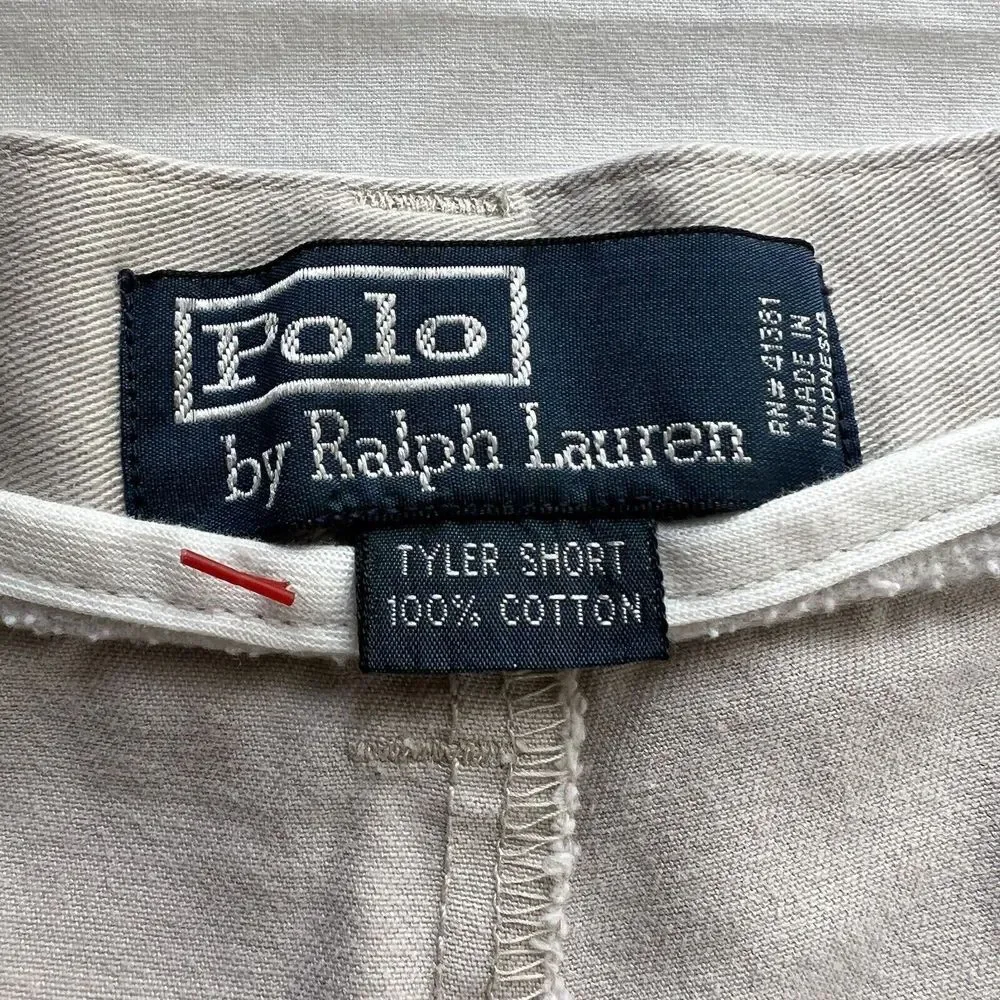 Polo Ralph Lauren Tyler Short Mens 40 Khaki Tan Pleated Chino Cotton Shorts‎